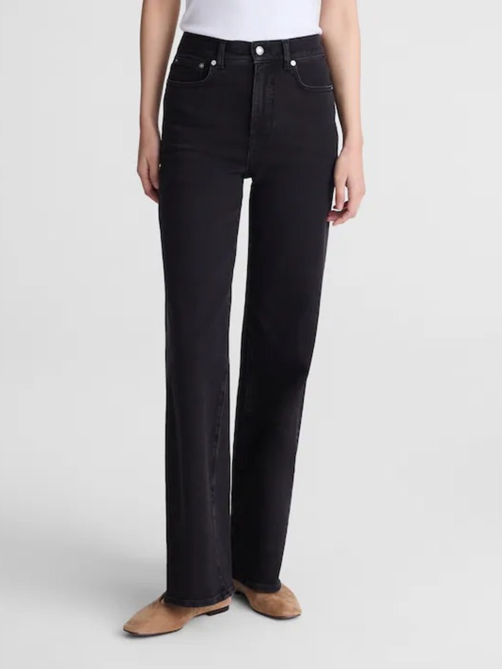 NWT Madewell The Wide Leg Jean Size 25 Black Frost Wash Stretch Denim $148 NW262